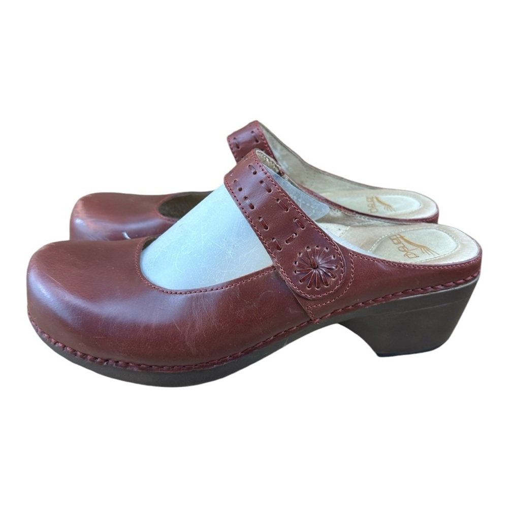 DANSKO Womens Mary Janes Size 41 10.5-11 Mules Brown Shoes Leather Heel …